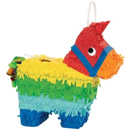 Unique Party 25623 Mini Donkey Pinata Favour Decoration, Multicolour