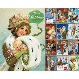 PIXILUV CHRISTMAS Greetings Cards 12 Notecards ~ Happy Kids and Babies at Christmas ~ Vintage Postcards Reprint