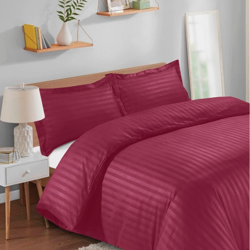 Casabella Luxurious Single Bedding with Satin Stripes, Hotel Quality Duvet