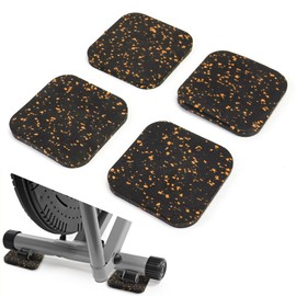 LBG Products 4Pack Treadmill Pad,Exercise Equipment Mat,High-Density Rubber Pad for Shock Absorption and Anti Slip Protection of Hardwood Floors & Carpets,Black and Orange