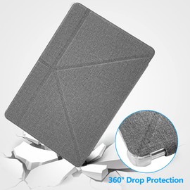 ZONKO 10 Inch Tablet Case, 10 Inch Tablet Leather Case K116/K118, for Tablet 10/10.1 Inch, Leather Protective Case, Wear-Resistant for Holding Tablets at Different Angles, Grey