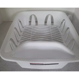 Essentials White Plastic Dish Drainer - 11.25'' x 13.75'' x 4.25''-New-SHI
