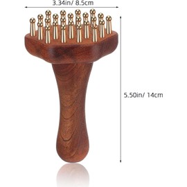 Herramienta de Masaje Guasha de Latón y Madera Marrón Scalp Massager Red Light para Aliviar Tensión Muscular y Uso Diario en Espalda y Cuero Cabelludo
