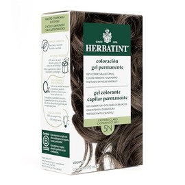 HERBATINT, Coloración Permanente para Cabello en Gel - color CASTAÑO CLARO 5N - 170 ml - Sin Amoníaco - 100% Cobertura de Canas - para Pieles Sensible