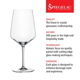 Spiegelau Style Red Wine Glasses, Set of 4, European-Made Lead-Free Crystal, Classic Stemmed, Dishwasher Safe, Professional Quality Red Wine Glass Gift Set, 22.2 oz