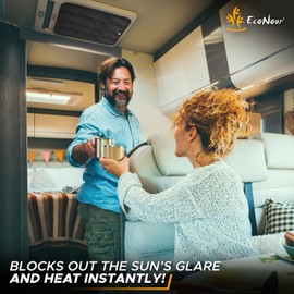 Econour RV Skylight Window Shade | RV Sunroof Shade Cover for Camper Trailers | Foldable Magnetic Sunshade for Harmful UV Rays and Heat | 3-Layered Reflective and Waterproof Material (16.25"x16.25")