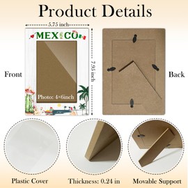 Maxico Travel Wooden Picture Frames Birthday Vacation Photo Frames Anniversary Honeymoon Gifts for Travelers Couples Living Room Office Tabletop Display 4x6 Inches Photo Frame with Stand - FS653