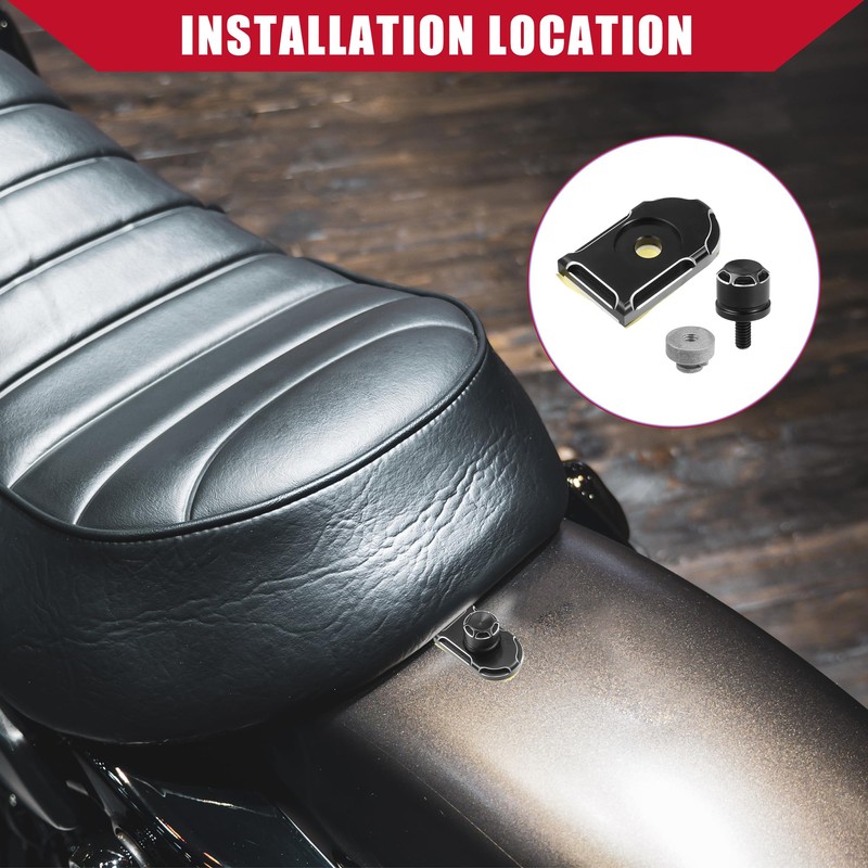 Hihaha Motorcycle Seat Bolt Screw with Cover Nut for Harley/Rear