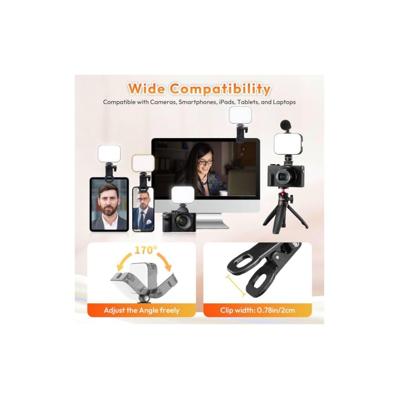 Ulanzi VL100X Luz de Selfie,Panel de Luz LED con Clip