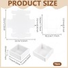 BENECREAT 15Pcs Square Paper Boxes with Clear PVC Window, 4.3x4.3x1.8