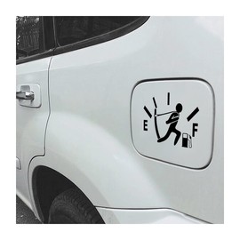 Funny Car Stickers, High Gas Consumption Decal, Fuel Gage Empty Sticker for Auto, Angry Boy Vinyl Fuel Tank Gauge Sticker, Universal Exterior Accessories for Women and Men (Black)