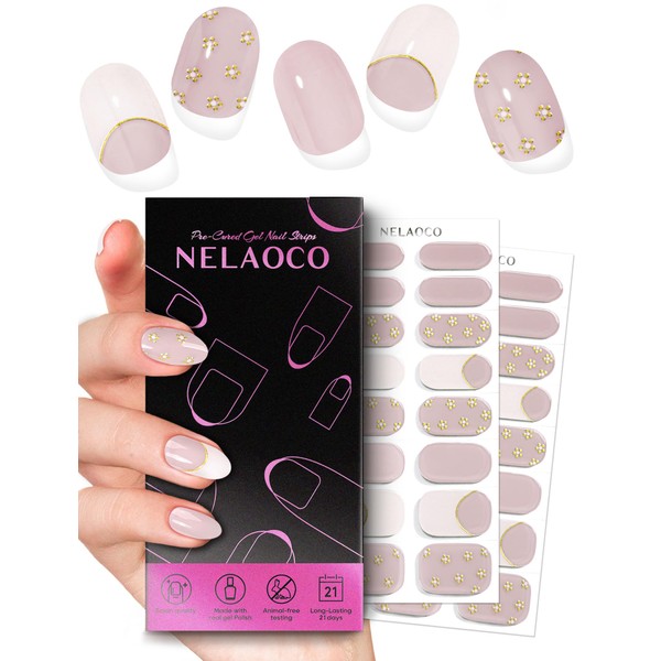 Nelaoco Nail Polish Strips – 32PCS Salon Quality Wraps, Long