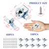 10Pcs Double Roller Door Catch with Screws, Zinc Plated Roller
