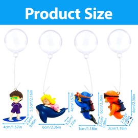 NHQZ Aquarium Decoration, Pack of 4 Floating Diver Aquarium Decoration Aquarium Accessories Landscape Accessories for Aquariums Home Office Aquarium Accessories