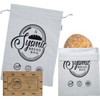2 X Reusable Plastic Lined Bread Bags for Homemade Bread