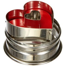 Städter Herz m. Auswerfer ø 4,8 cm, Edelstahl, Silber-rot, 4.8 x 4.8 x 4.8 cm