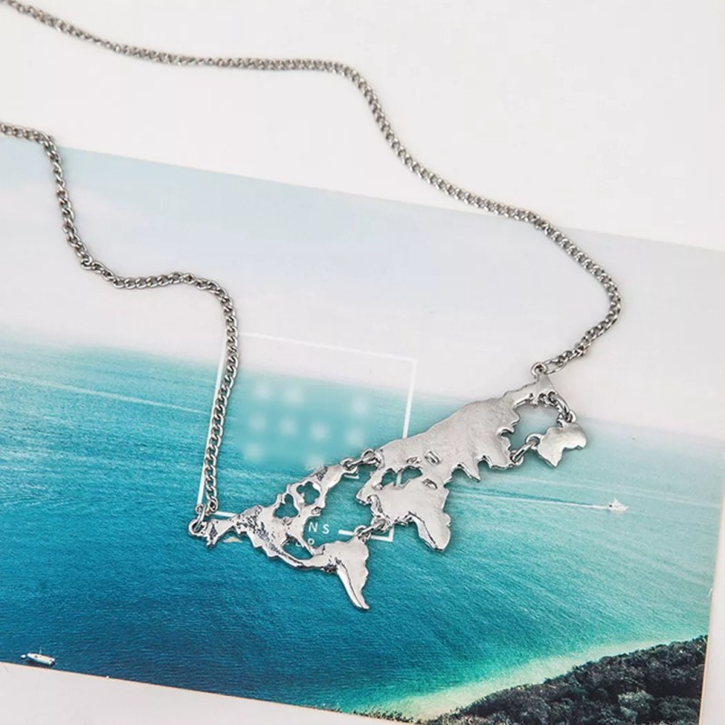 Patry Deluxe Dije Mapamundi Collar Viajes Mapa Regalo Viajero Colección