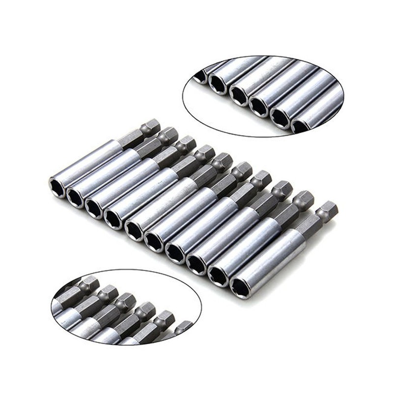 Magnetic bit holder,Delaman 10Pcs Magnetic Screwdriver Extension Socket Drill Bit