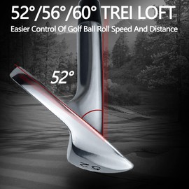 POSSOT 3 PCS Wedge Set or Individual Golf Wedges, Available in 56° Sand Wedge for Man and Woman Right Hand with Rubber Grip, Sliver.