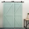 CCJH 4-20FT Bypass Sliding Barn Door Hardware Kit Single Track