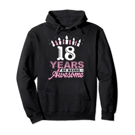 18 Years Old 18th Birthday Shirts For Girls - Candle Gift Pullover Hoodie