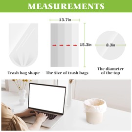 1 Gallon 330 Counts Strong Trash Bags Garbage Bags by Teivio, Bathroom Trash Can Bin Liners, Small Plastic Bags for home office kitchen, Clear