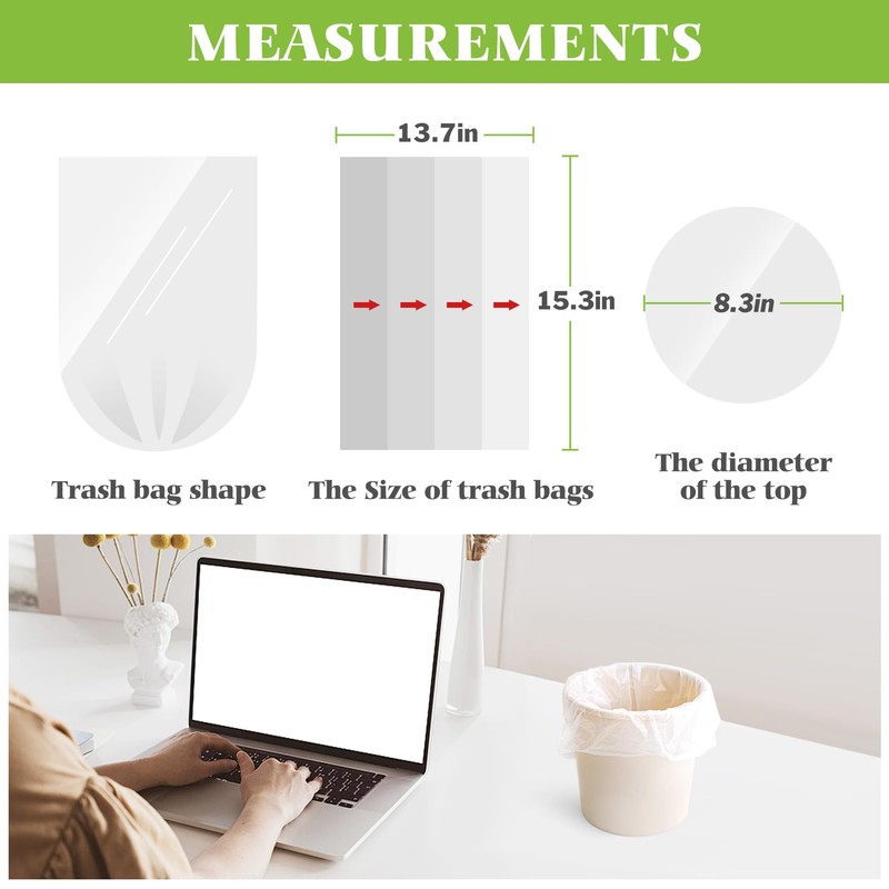 1 Gallon 330 Counts Strong Trash Bags Garbage Bags by