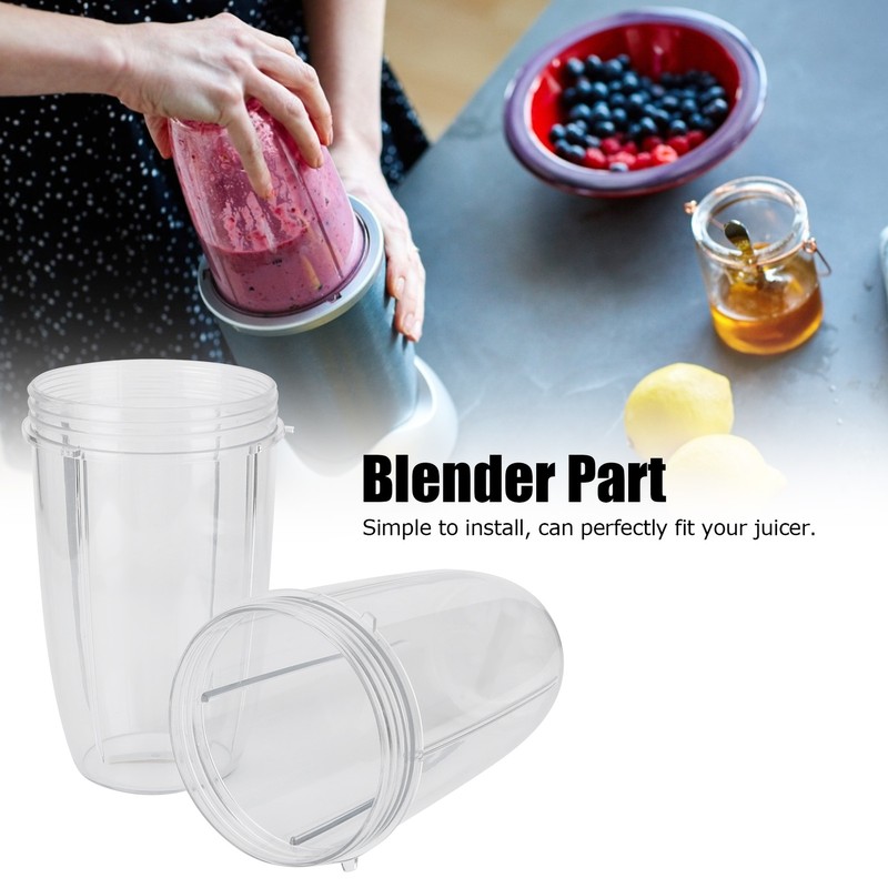 2Pcs Juicer Cup Transparent Mug Replacement Food Blender Accessory Fit