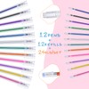 Wincredulous 24Pcs Glitter Ballpoint Pens & Refills Set (Multicolor, 24Pcs)