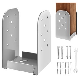 Andorm 4 Pack 4 x 4 Post Anchor Base, Adjustable Stainless Steel 4x4 Post Bracket for Concrete Wood Deck (Inner Size 3.5x3.5) with Screws and Nuts