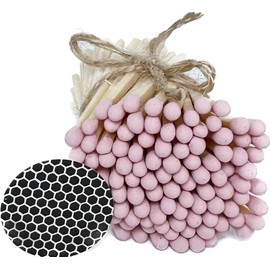 Small Pink Matches, Pack of 100 1.95" Natural Wood, with Striking Pad. Match Jar Refill, Matches for Candles, Wedding Matches (Pink)