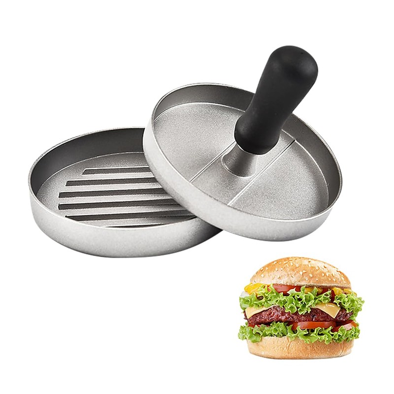 Large Round Hamburger Patty Maker Grill Press Burger Metal Mold