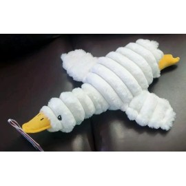 Petlou 16" Goose Dog Toy w/Squeaker & Crinkle, Farm Friends,White New