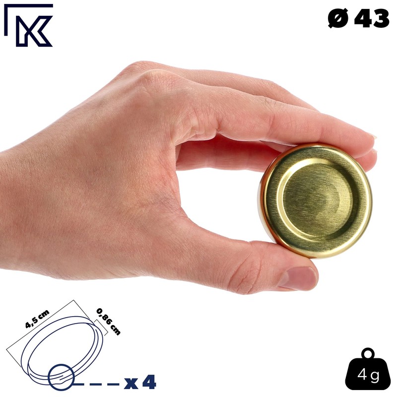 KADAX Screw Cap fi43 mm, Twist-Off Lid Set Made of