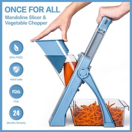 ONCE FOR ALL Upgrade Safe Mandoline Slicer Plus, Biger Size, Adjustable Veget...