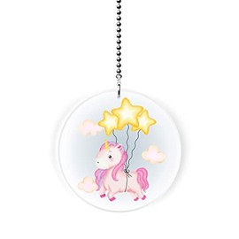 Up and Away Unicorn Star Balloons Fan/Light Pull