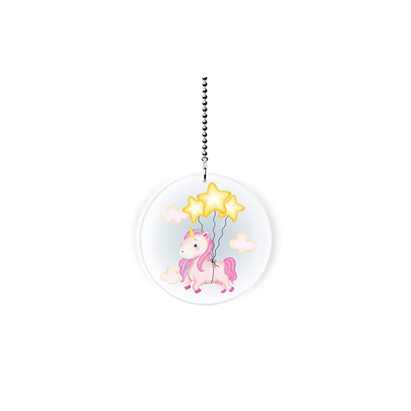 Up and Away Unicorn Star Balloons Fan/Light Pull