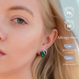 Leafael Infinity Love Heart Earrings for Women, Birthstone Crystal Earrings with Healing Stones, Allergy-Free Jewelry for Women with Gift Box, Silver-tone Crystal Stud Earrings for Women