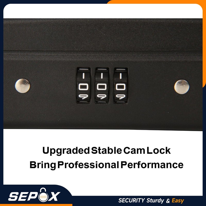 SEPOX® 2Pcs Water/Fire-Resistant Portable Security Case Lock Box Steel, Personal