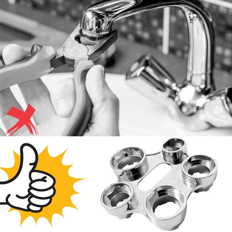 Efficient Water Flow Adjusting Tool, 10 in 1 Faucet Aerator