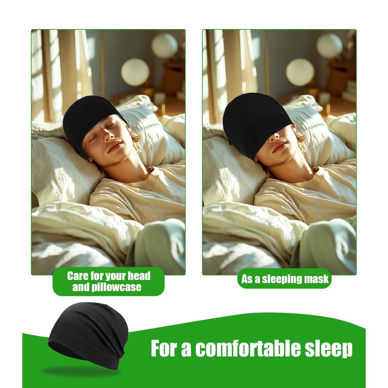 SRLLBBY Lightweight Cotton Beanie, Breathable Thin Sleep Hats, Skull Caps