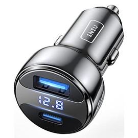 INIU Cargador de Coche, 66W Carga Rapida Car Charger Adapter, con 2 Puertos USB C USB A PD  QC Cargador de Automóvil Rápido para iPhone 17 16 15 14...