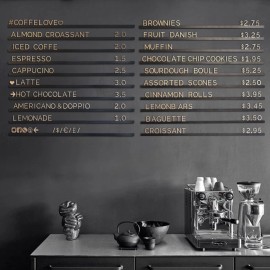 Light Wooden Letter & Black Wooden Rails Menu Board, Changeable Letter Board - 250 signs (half set), 10 rails