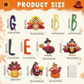 11 Pcs Thanksgiving Yard Signs Gobble Turkey Yard Signs with Stakes Fall Thanksgiving Outdoor Decorations Thanksgiving Turkey Lawn Signs for Fall Autumn Harvest Outdoor Yard Lawn Decorations