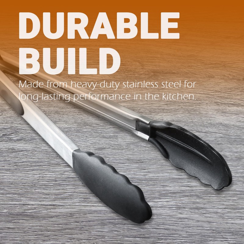 KITCOOMI Long Kitchen Grill Tongs - Heavy Duty Stainless Steel