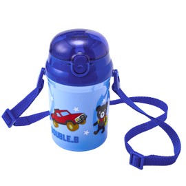 Miki House Double Bee, Straw Hopper, 11.8 fl oz (340 ml), Water Bottle, Includes Straw, Boys and Girls, Baby, Kids, Kindergarten, Nursery, Dishwasher-safe, Made in Japan 65-4062-825 Blue