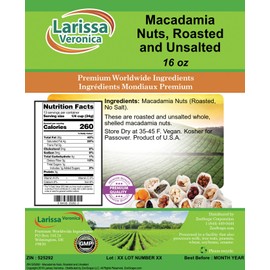 Macadamia Nuts, Roasted and Unsalted (16 oz, ZIN: 525292)