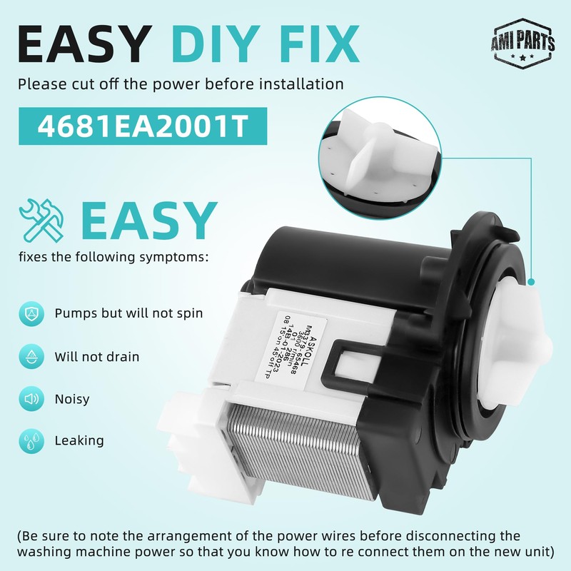 4681EA2001T Washer Drain Pump Assembly Fit for Kenmore/LG Washing Machine