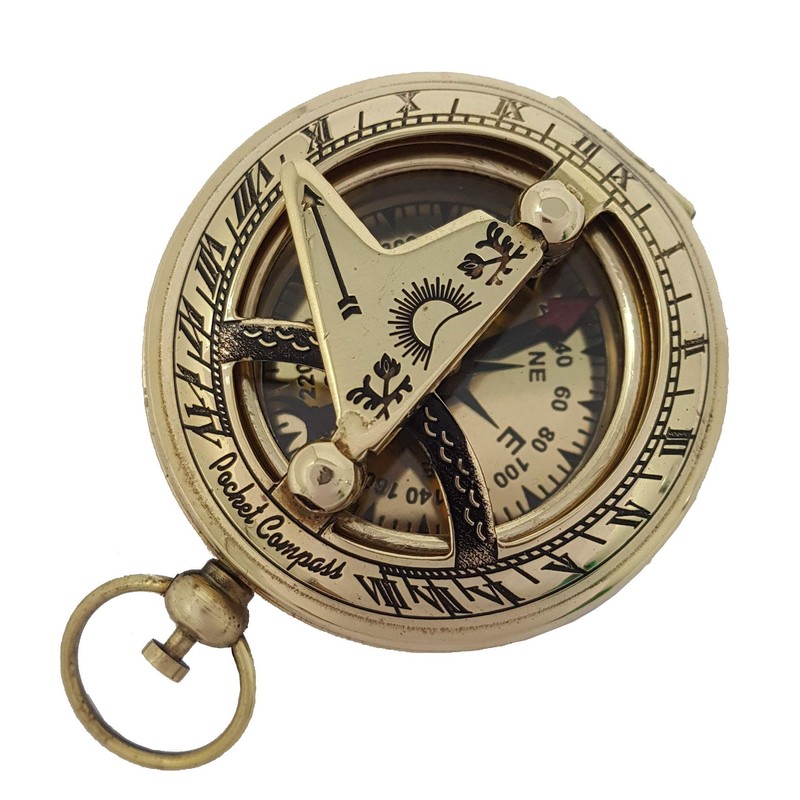 Push Button Brass Pocket Compass Direction Compass Pocket & Gift