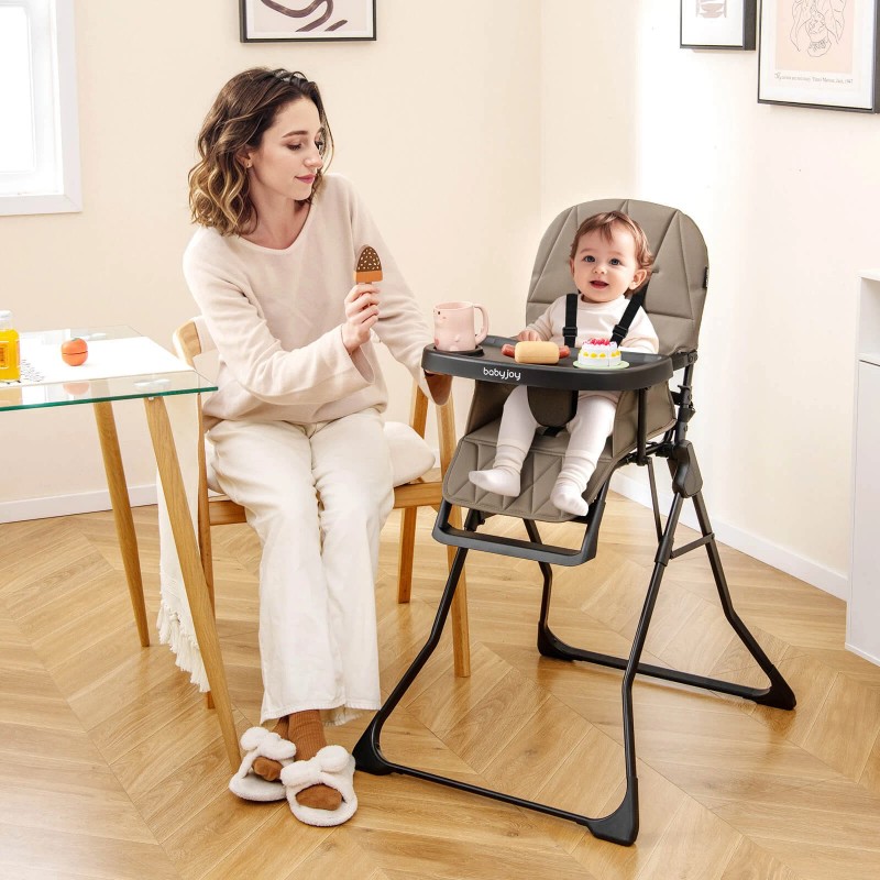 Babyjoy Foldable High Chair Easy Clean Compact Highchair with Removable